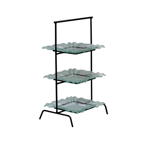 G.E.T. IR-404B Black 2 Tier Display Stand