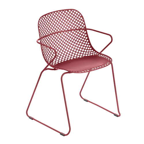 Grosfillex US137712 Ramatuelle '73 Outdoor Armchair | Rouge Bossa Nova