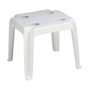 Grosfillex 99018004 White 18" x 18" Square Oasis Outdoor Table w/ Cupholders