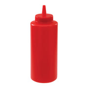 Winco PSB-12R 12 oz. Red Squeeze Bottle | Case of 6