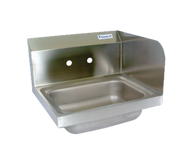 BK Resources BKHS-W-1410-RS 4" Center Splash Mount Faucet Hole 14" x 10" Hand Sink w/Right Splash Guard