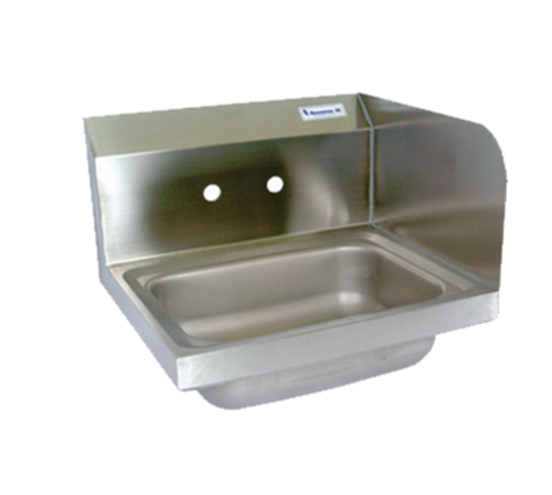 BK Resources BKHS-W-1410-RS 4" Center Splash Mount Faucet Hole 14" x 10" Hand Sink w/Right Splash Guard