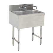 Advance Tabco SLB-22C-X 24" x 18" 2-Compartment Underbar Sink w/ No Drainboard
