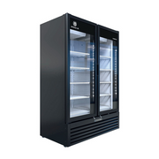 Beverage Air MT53-1B 54.25" 2 Swing Glass Door Black Merchandiser Refrigerator | 41.66 Cu. Ft.