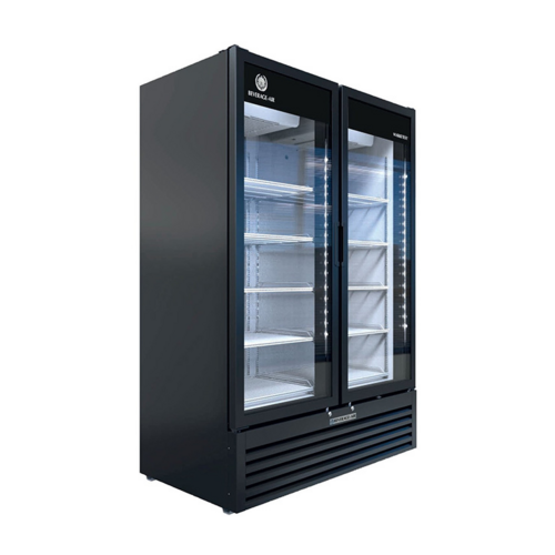 Beverage Air MT53-1B 54.25" 2 Swing Glass Door Black Merchandiser Refrigerator | 41.66 Cu. Ft.