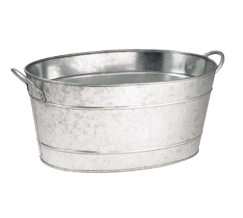 Tablecraft HBT1914 Galvanized 5.5 Gallon Oval Beverage Tub