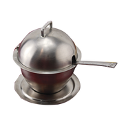 G.E.T. SSPARM-11 10 oz Hinged Cover Brushed Stainless Steel Bowl