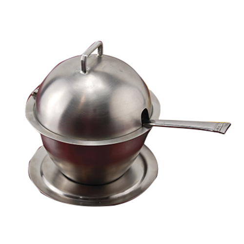 G.E.T. SSPARM-11 10 oz Hinged Cover Brushed Stainless Steel Bowl