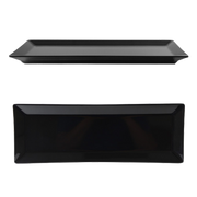 Thunder Group 29110BK 10-1/4" x 4" Black Rectangular Melamine Plate | Case of 12