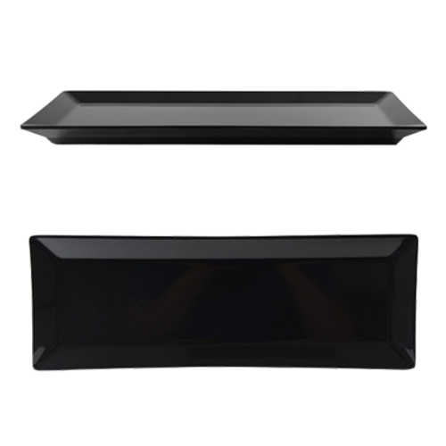 Thunder Group 29110BK 10-1/4" x 4" Black Rectangular Melamine Plate | Case of 12