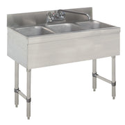Advance Tabco SLB-33C-X 36" x 18" 3-Compartment Underbar Sink w/ No Drainboard