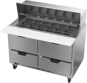 Beverage Air SPED48HC-18M-4 48" 4 Drawer Mega Top Refrigerated Sandwich Prep Table | (18) 1/6 Pan