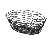 Tablecraft BK17410 Artisan Black Metal Oval Tabletop Basket | 10" x 7" x 3 1/4"