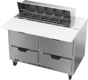 Beverage Air SPED48HC-10C-4 48" 4 Drawer Refrigerated Sandwich Prep Table | (10) 1/6 Pan