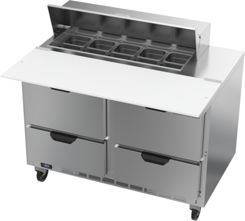 Beverage Air SPED48HC-10C-4 48" 4 Drawer Refrigerated Sandwich Prep Table | (10) 1/6 Pan