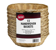 Tablecraft C1175W 8 1/2" Natural Hand Woven Round Fast Food Basket | Case of 12