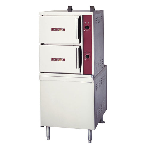 Crown Steam GCX-10-24 2-Compartment Gas Convection Steamer w/ 24" Cabinet Base