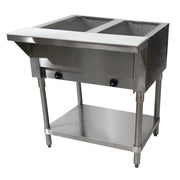 Advance Tabco HF-2G 32" x 31" Stainless Steel 2 Well Gas Hot Buffet Table | 7000 BTU
