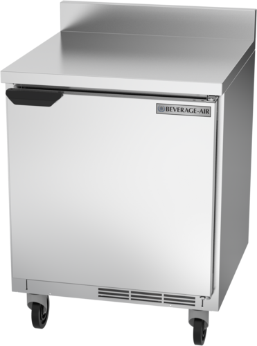 Beverage Air WTR27HC-FIP 27" Shallow Depth Worktop Refrigerator with 4" Foamed-In Backsplash | 5.25 Cu. Ft.