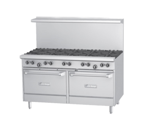 Garland U60-10RR 60" Gas Range w/ 10-Burners, & 2 Standard Ovens | 396,000 BTU