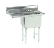 Advance Tabco FC-1-2424-24L-X 50.5" x 30" 1-Compartment Fabricated Sink w/ 24" Left Drainboard