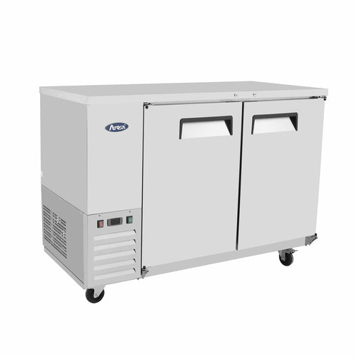 Atosa MBB48GR 48" 2-Solid Door Stainless Back Bar Cooler | 13.4 Cu. Ft.