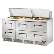 True Mfg. TFP-72-30M-D-6 Mega Top Sandwich / Salad Prep Table
