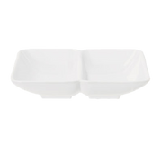 G.E.T. 037-W Hidden Treasures 4" 2 Compartment 2 oz. Melamine Sauce Dish | Case of 24