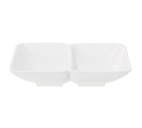G.E.T. 037-W Hidden Treasures 4" 2 Compartment 2 oz. Melamine Sauce Dish | Case of 24