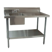 BK Resources BKMPT-3072G-L-P-G Stainless Steel Work Table w/ Sink | 72” x 30”