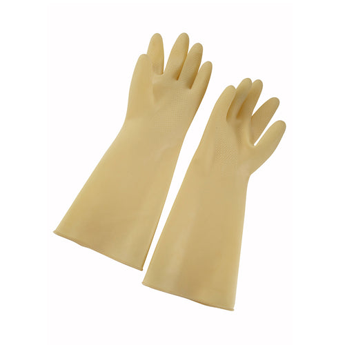 Winco NLG-916 Medium Yellow Natural Latex Gloves | Case of 12