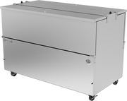 Beverage Air ST58HC-S 58" Stainless Steel Dual Sided Cold Wall Milk Cooler | 16 Crate Capacity