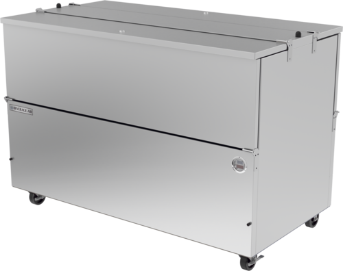 Beverage Air ST58HC-S 58" Stainless Steel Dual Sided Cold Wall Milk Cooler | 16 Crate Capacity