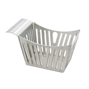 Tablecraft SPB Stamped Pinstripe Stainless Steel Side French Fry Basket | 5 1/2" x 3 1/4"