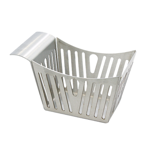 Tablecraft SPB Stamped Pinstripe Stainless Steel Side French Fry Basket | 5 1/2" x 3 1/4"