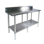 BK Resources VTTR5-9624 Stainless Steel Work Table w/ Backsplash | 96" x 24"