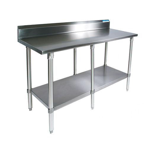 BK Resources VTTR5-9624 Stainless Steel Work Table w/ Backsplash | 96" x 24"