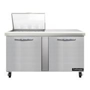 Continental SW60N12M 60" 2-Door Mega Top Refrigerated Sandwich Prep Table | (12) 1/6 Pan