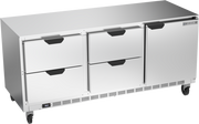 Beverage Air UCRD72AHC-4 72" 1-Door 4-Drawer Undercounter Refrigerator | 21.5 Cu. Ft.