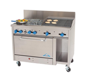 Comstock-Castle F3430-2RB 48" Gas 4-Burner & Charbroiler Range w/ 31" Oven & Cabinet Base | 198,000 BTU