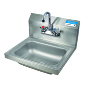 BK Resources BKHS-W-1410-P-G 4" Center Splash Mount Faucet 14" x 10" Hand Sink
