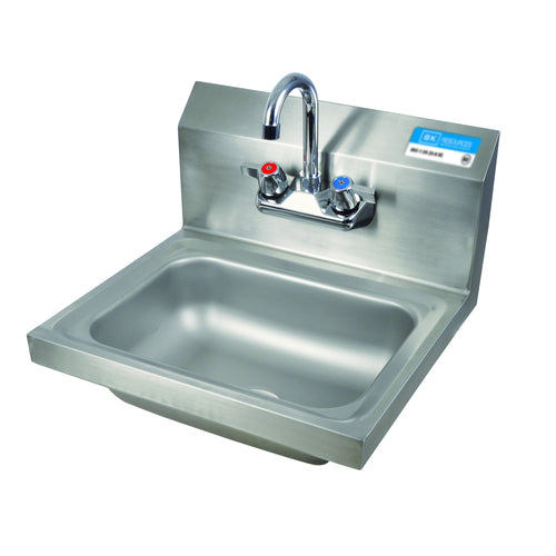 BK Resources BKHS-W-1410-P-G 4" Center Splash Mount Faucet 14" x 10" Hand Sink