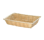 Tablecraft 1192W Natural Rectangular Polypropylene Basket