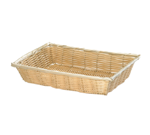 Tablecraft 1192W Natural Rectangular Polypropylene Basket