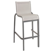 Grosfillex US300289 Sunset Stacking Outdoor Bar Stool | Platinum Gray
