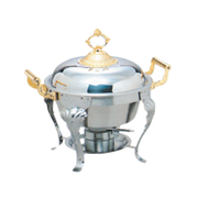 Thunder Group SLRCF8633 Deluxe Round Chafer w/ Brass Handle | 5 Qt.