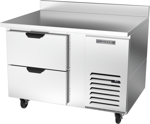 Beverage Air WTRD46AHC-2 46" 2 Drawer Worktop Refrigerator with 4" Backsplash | 10.8 Cu. Ft.