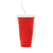 G.E.T. SC-32-R Red 32 oz Reusable Plastic Tumbler | Case of 24