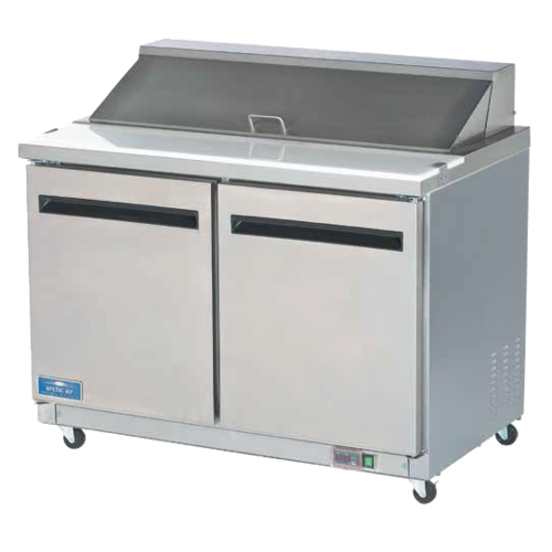 Arctic Air AMT48R 48" 2-Door Mega Top Refrigerated Sandwich Prep Table | (18) 1/6 Pan