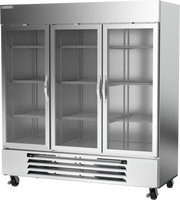 Beverage Air HBRF72HC-1-B-G 3 Glass Door Dual Temp Refrigerator Freezer | 64.47 Cu. Ft.